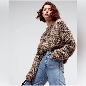 FRAME Marled Alpaca Blend Crop Sweater